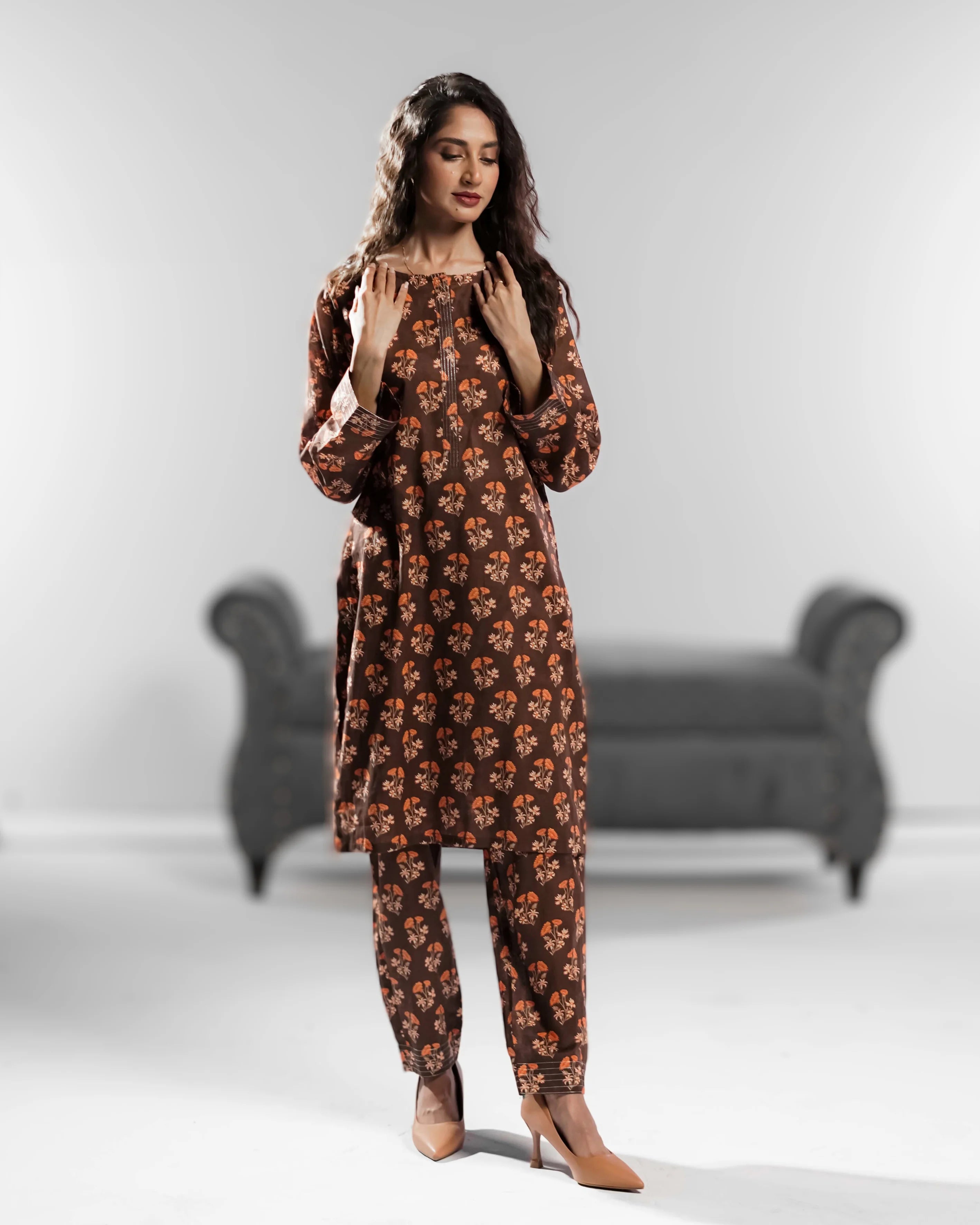 Bronze Bliss Stitched Co Ord set