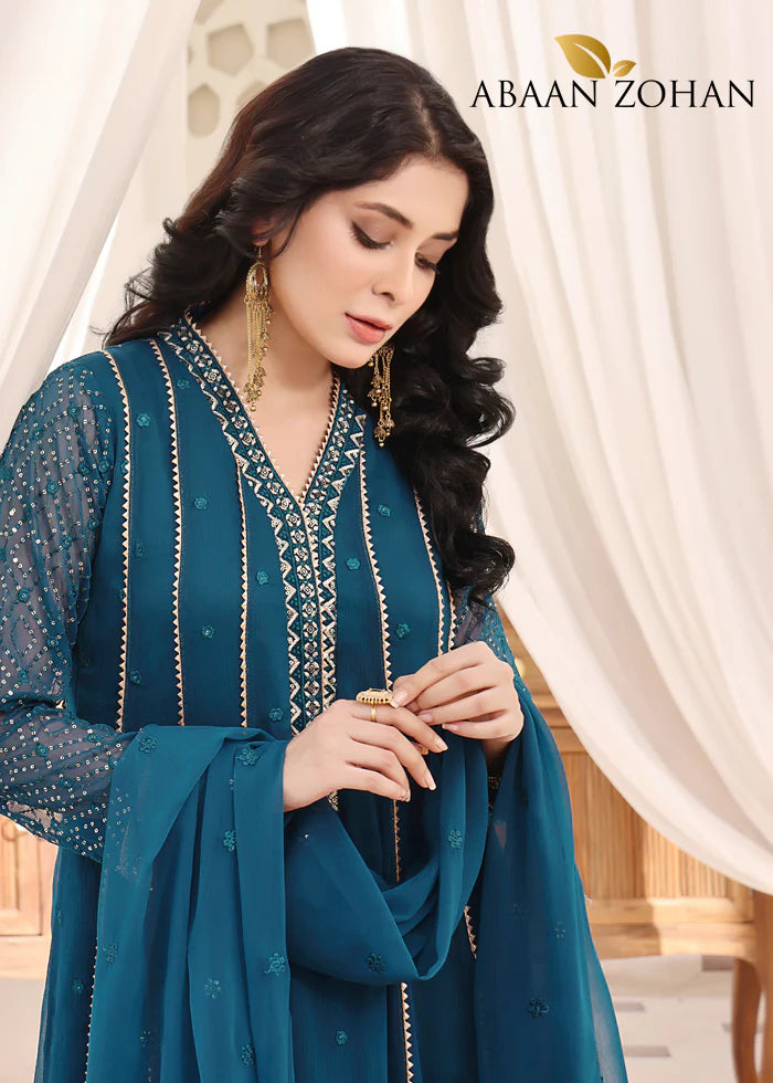 KASHISH PEACOCK CHIFFON PRET 3 PCs