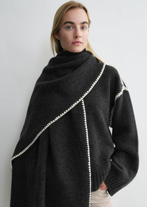 Winter Wool Scarf Noir Wrap2112211