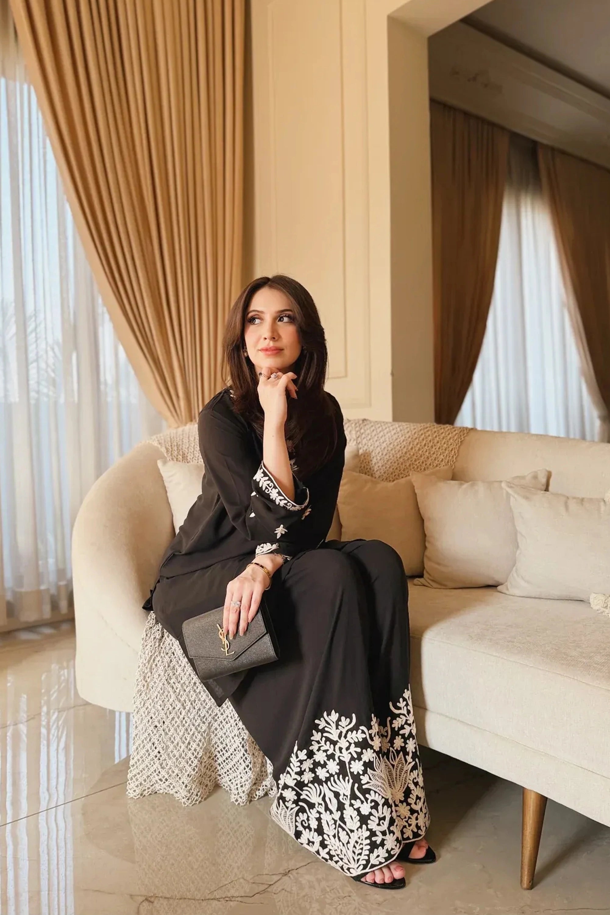 Black Embroidered Shalwar Set 2Pcs