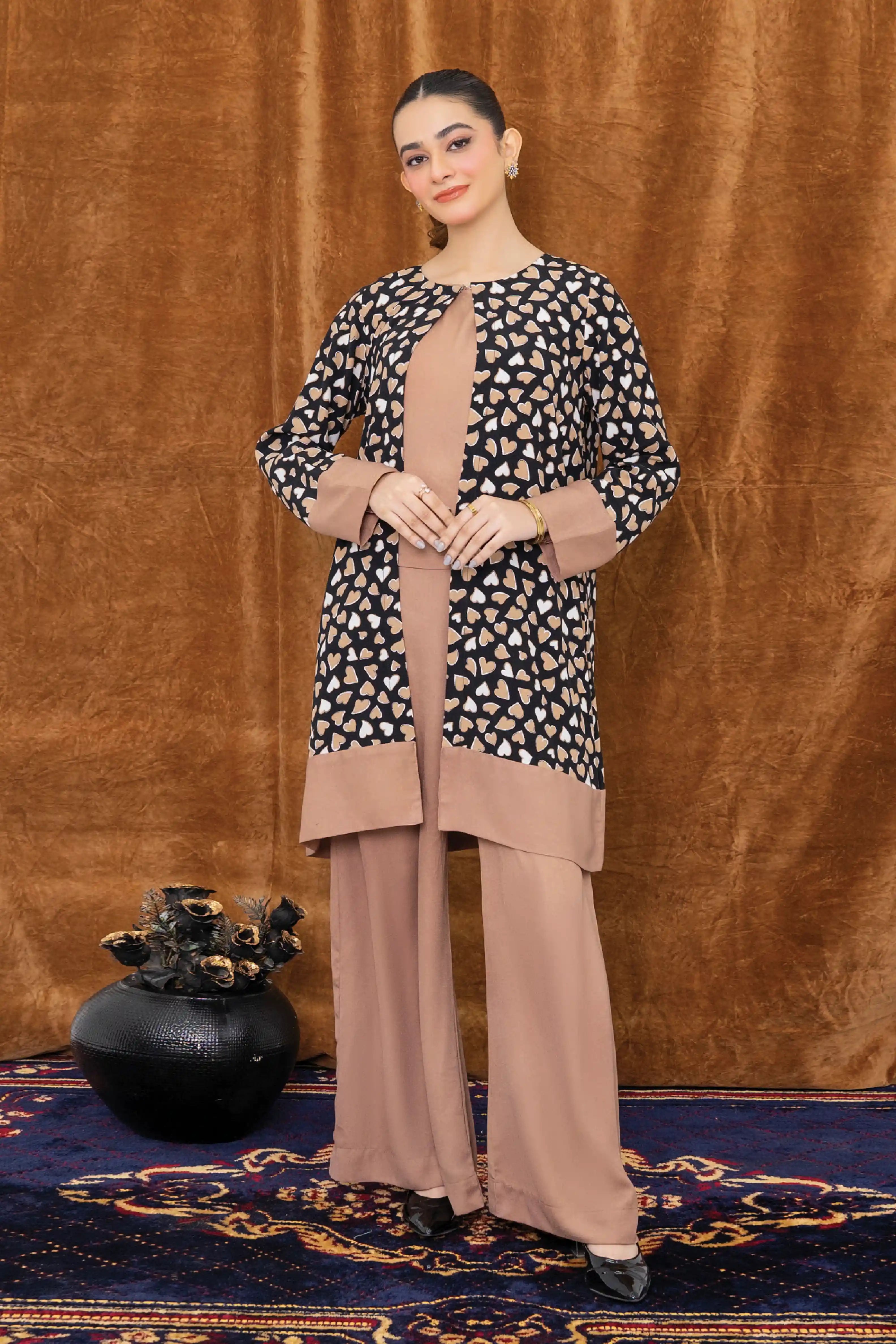 Noir Beige Elegance Pret 3Pcs