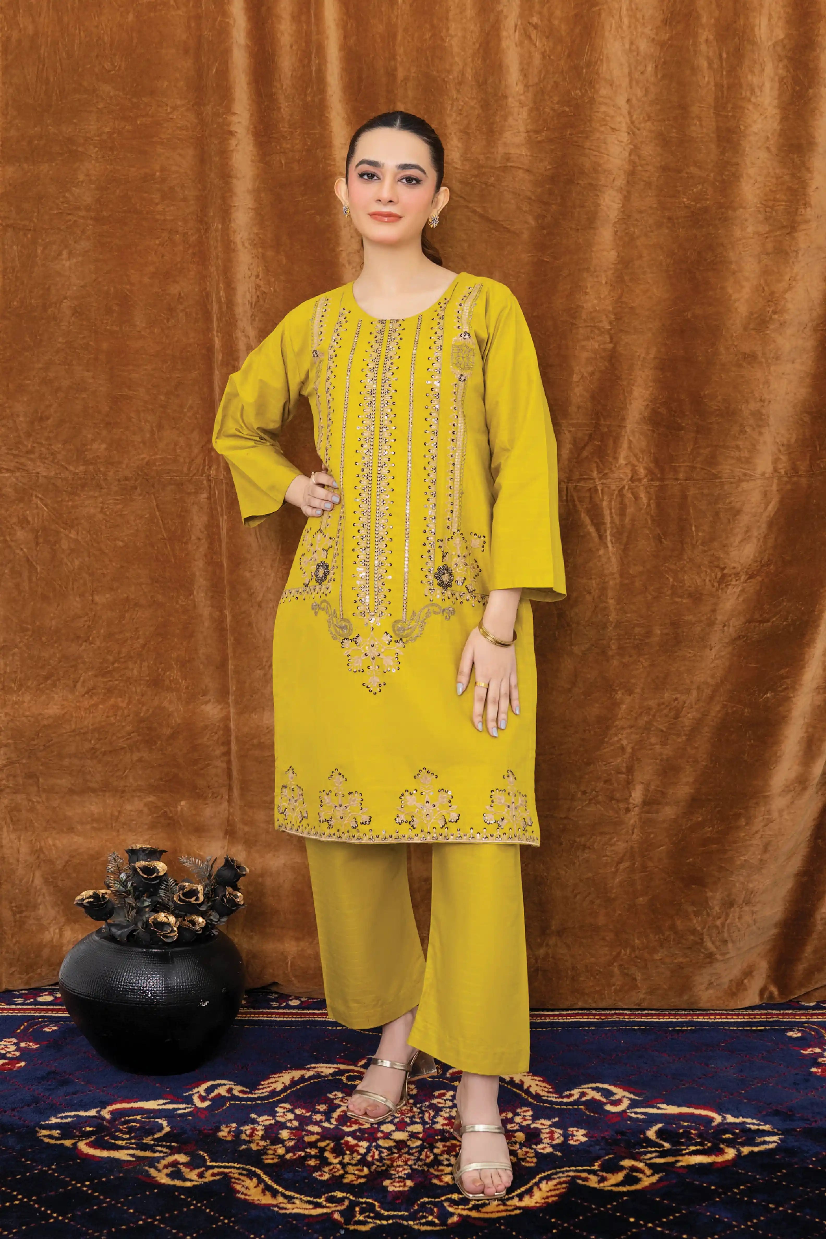 Golden Dusk Embroidered Cotton Pret 2Pcs