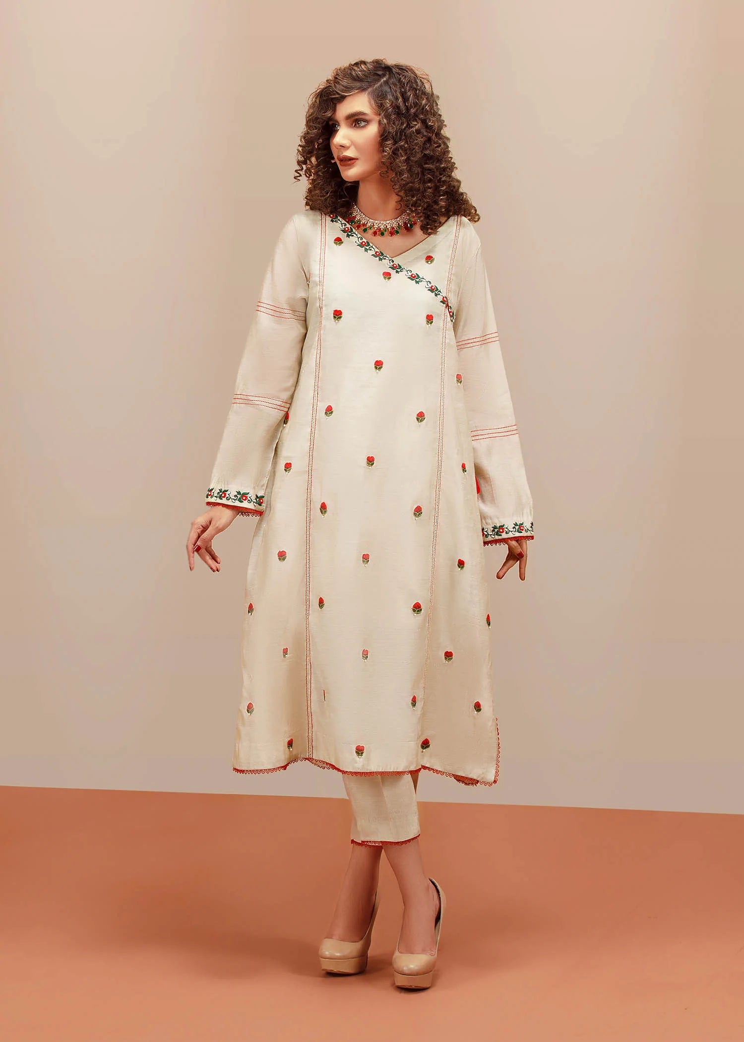 White Dureshahwar Stitched Pret 1 PC