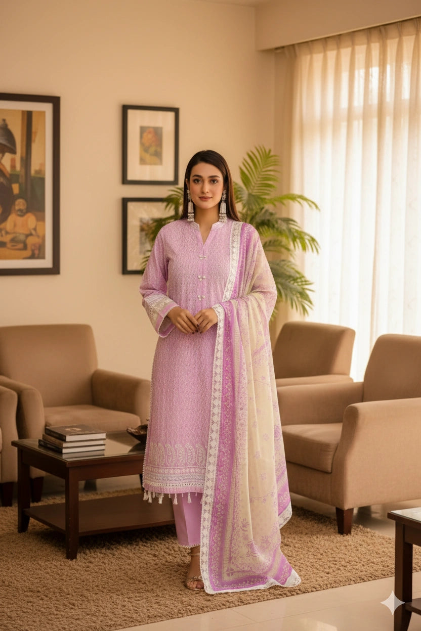 LWSU-25CK302 ChikanKari 3-Piece Set