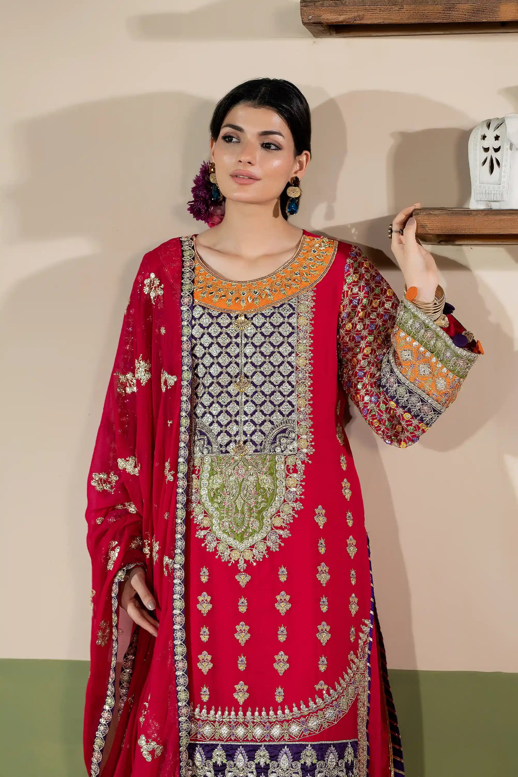 Heer Embroidered Chiffon Pret 3Pcs