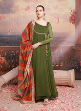 Olive Muse Chiffon Pret 2 PCs