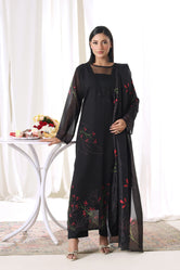 Midnight Flora (FR-827) Chiffon Pret 2 PCs