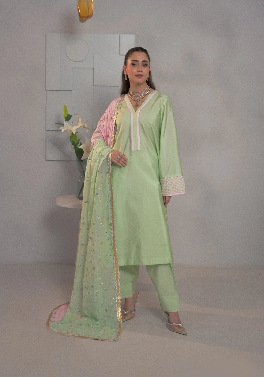 Alaya Embroidered SIlk Pret 3Pcs