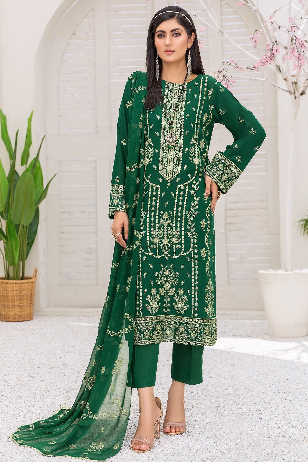 M-13 KARANDI EMBROIDERED UNSTITCHED 3 PCs