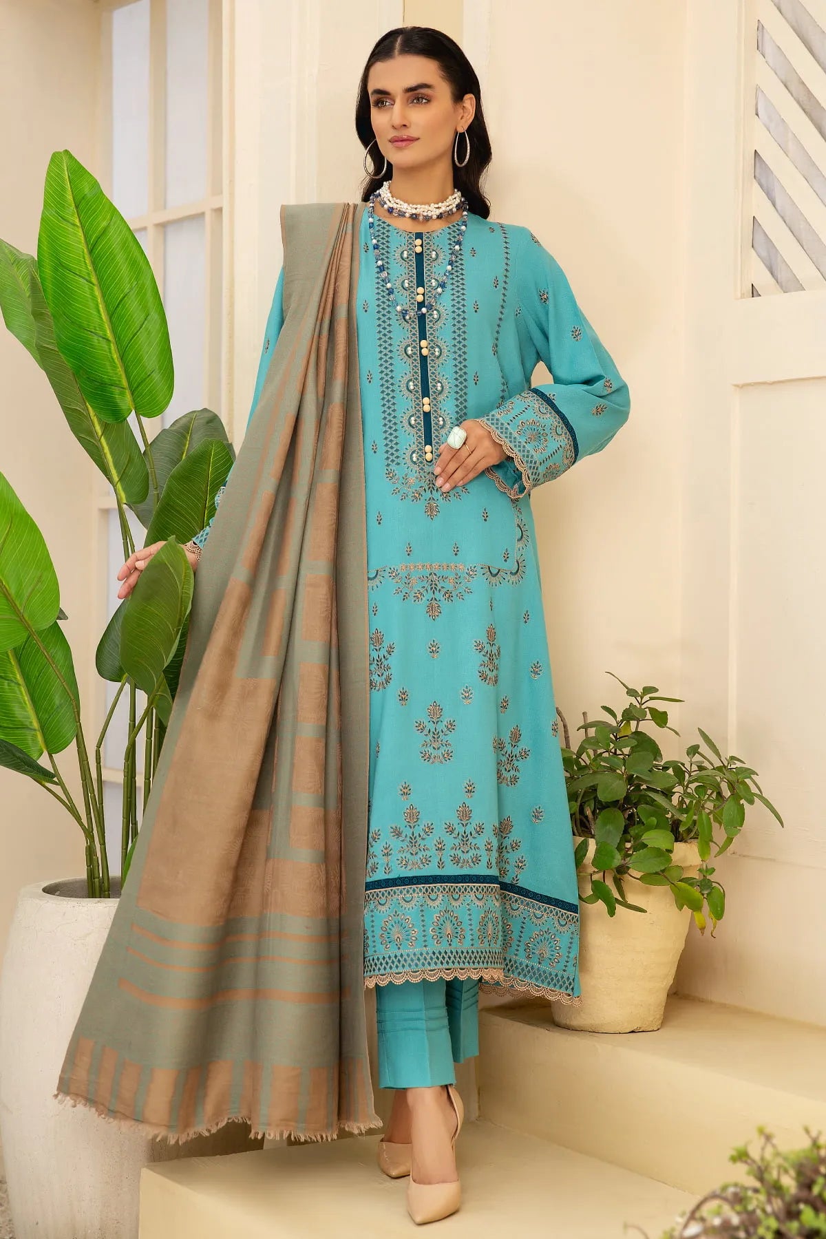 SQ-33 DHANAK EMBROIDERED UNSTITCHED 3 PCs