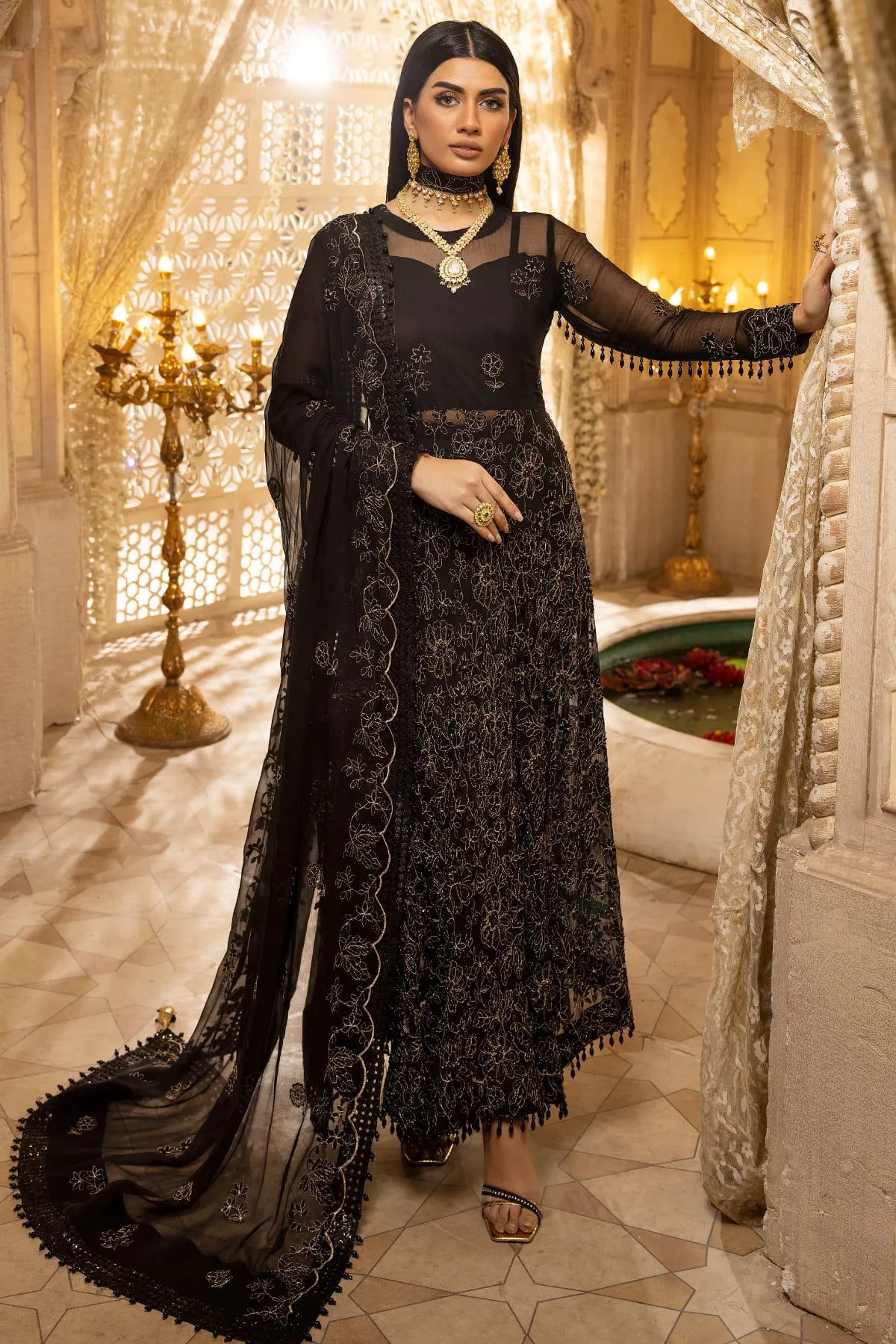 Naqsh N-14 : Unstitched Luxury Chiffon 3PC