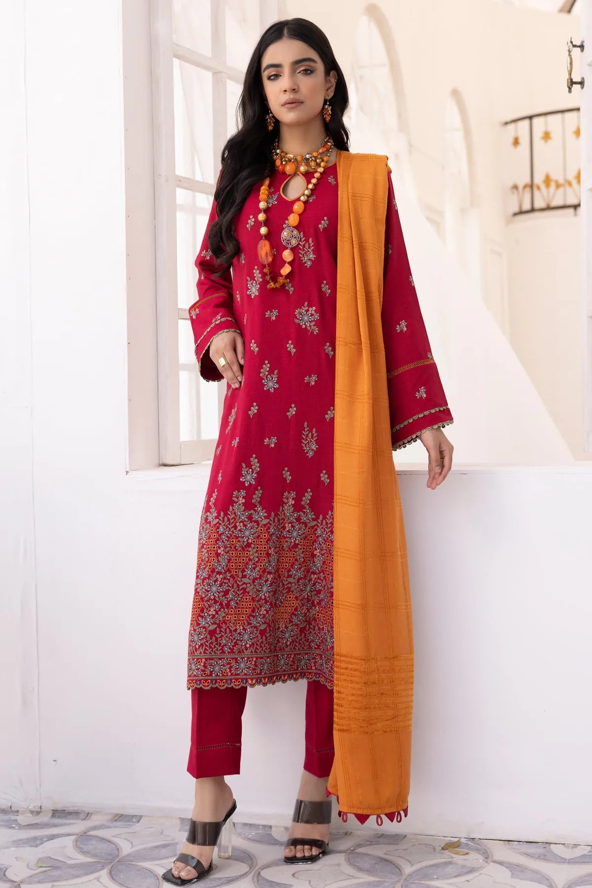 SA-02 EMBROIDERED DHANAK UNSTITCHED 3 PCs