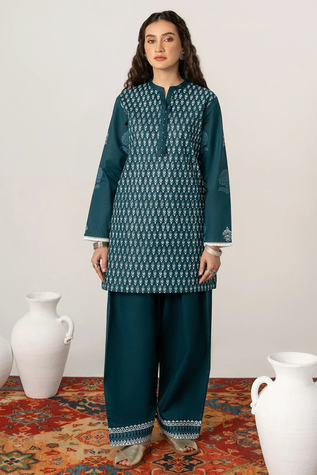 Teal Blue – NV02D07 Lawn Pret 2 PCs