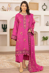 Viscose 3 pcs suit by Buraqstore worn by a model in an elegant unstitched outfit