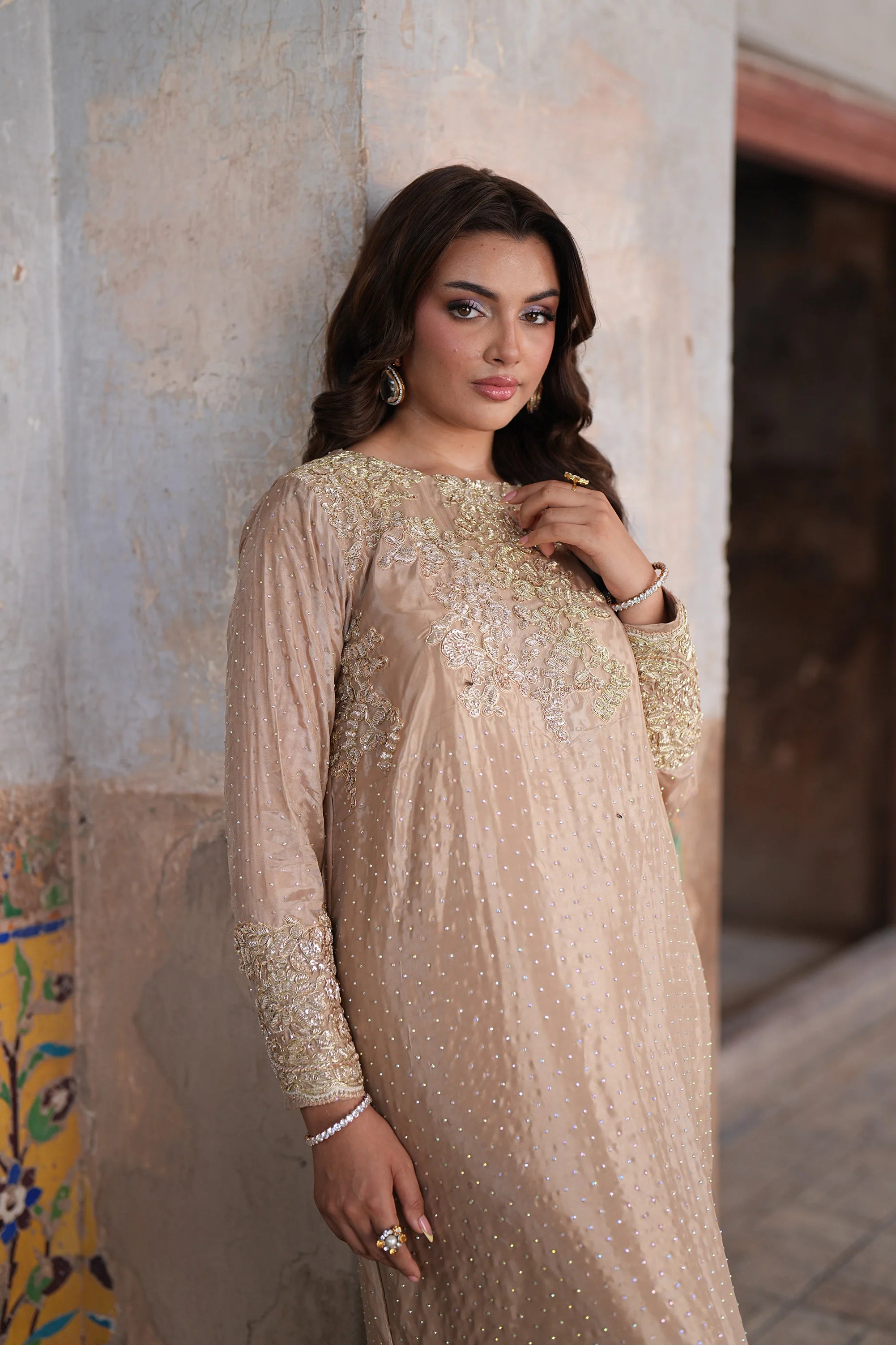 SF-257 Shimmer Silk Kaftan 1Pc