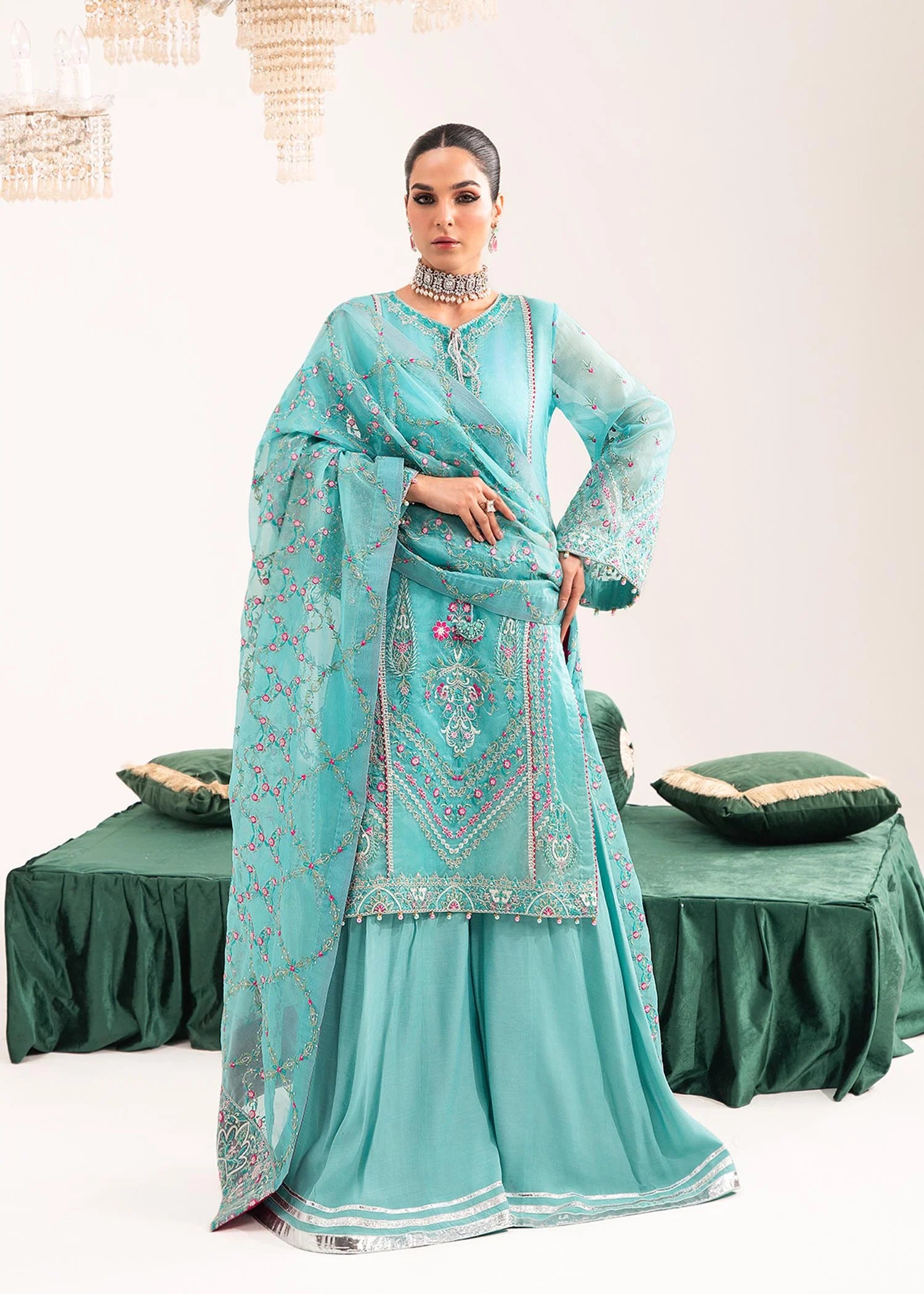 GULNOOR ORGANZA EMBROIDERED 4 PCs