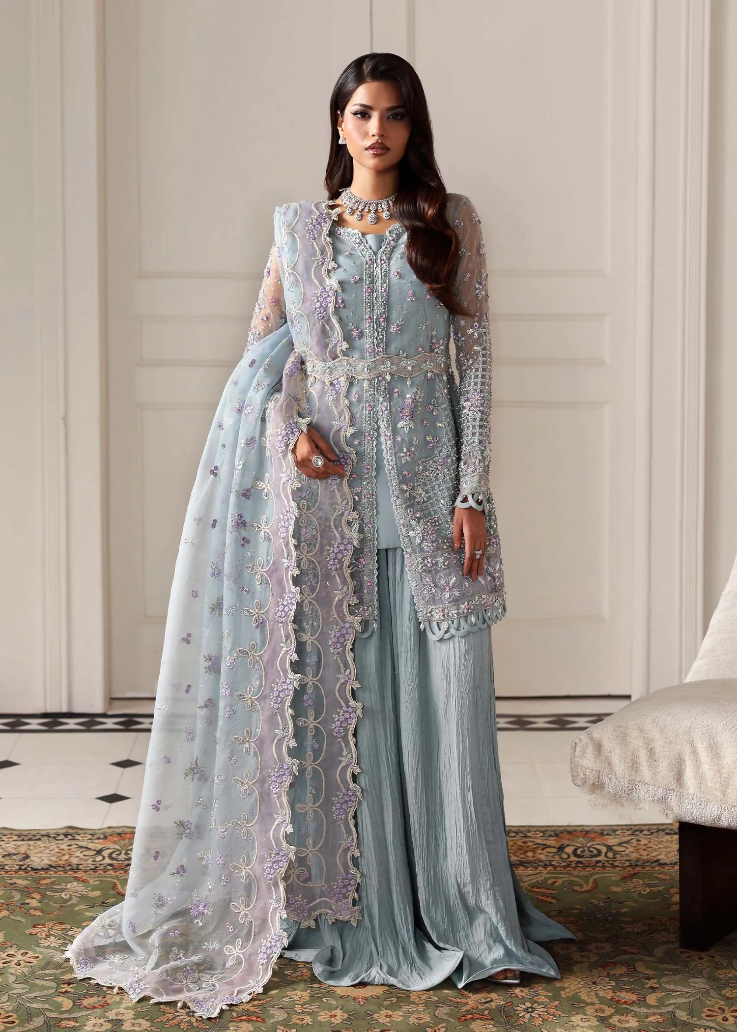 Eisley Embroidered Organza 4 PCs