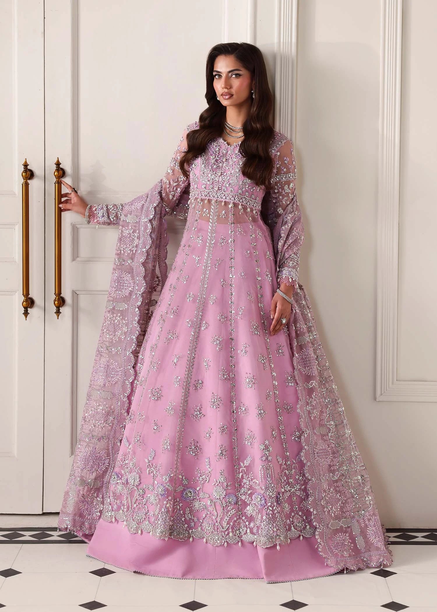 Reverie Embroidered Organza Maxi 4 PCs