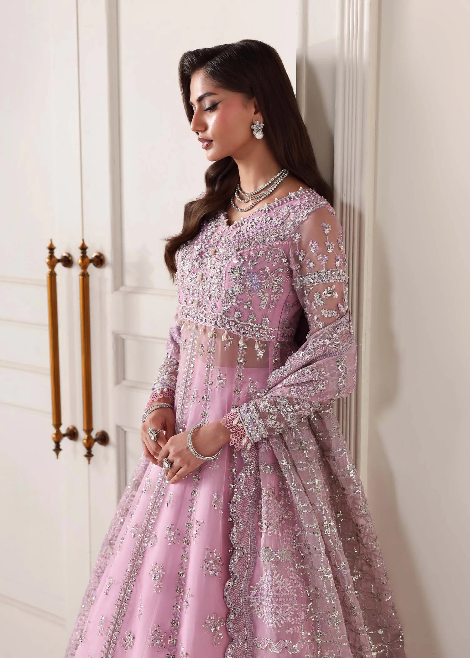 Reverie Embroidered Organza Maxi 4 PCs