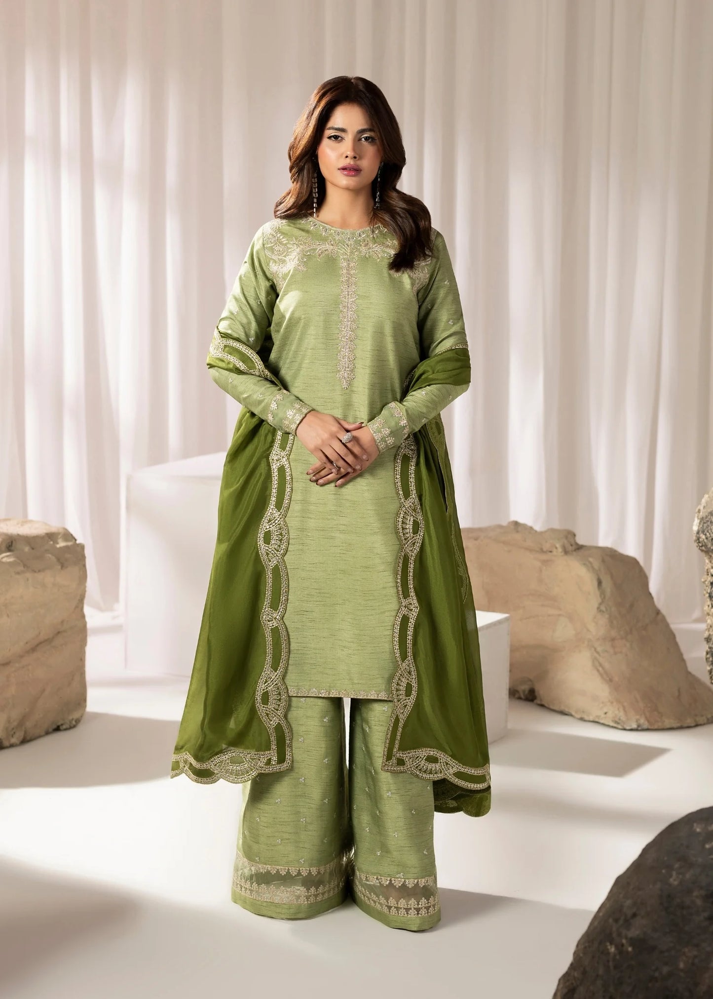 Mint Crush Pure Korean Silk 3-Piece Pret