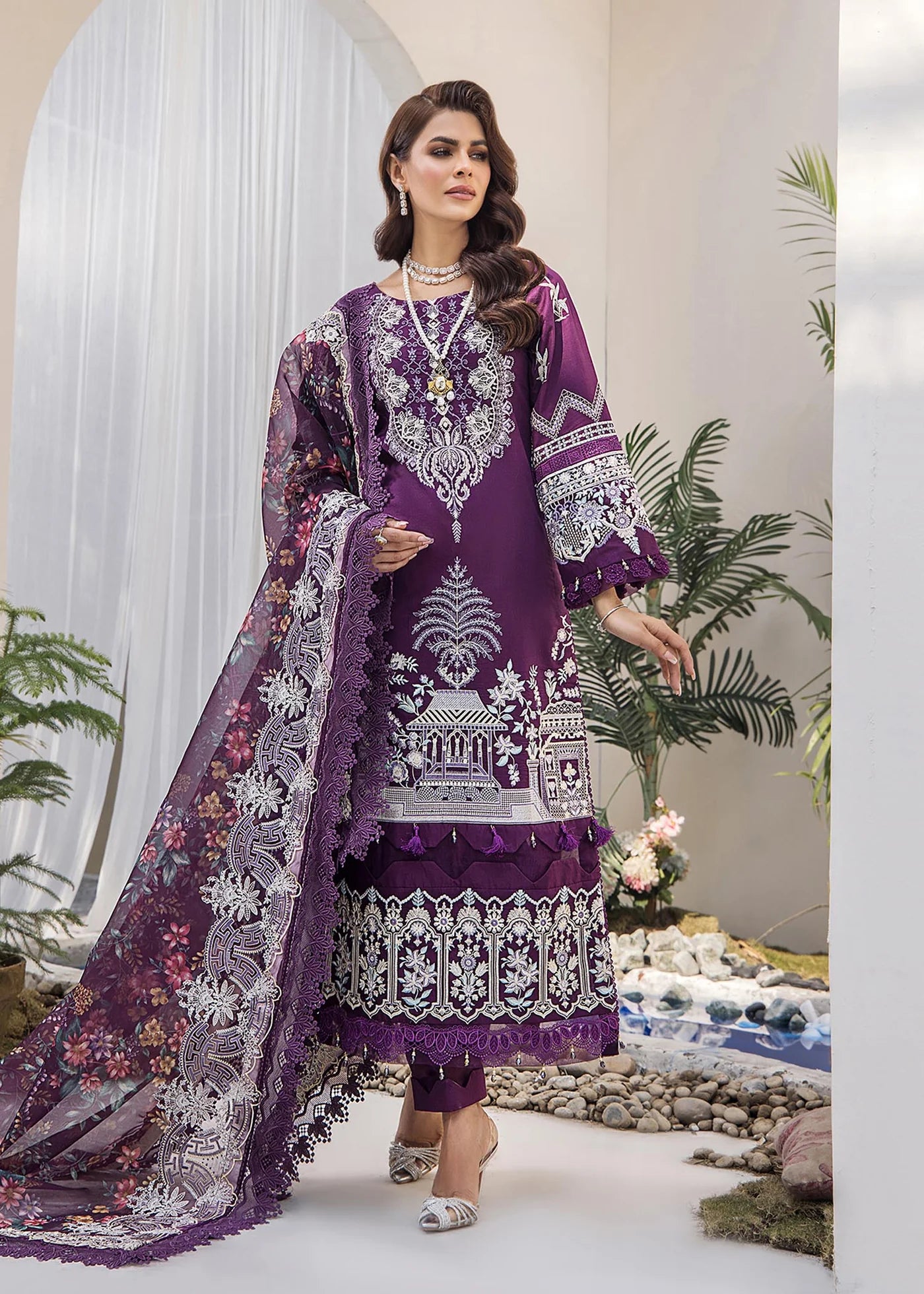 Violet Persona Lawn Unstitched 3 PCs