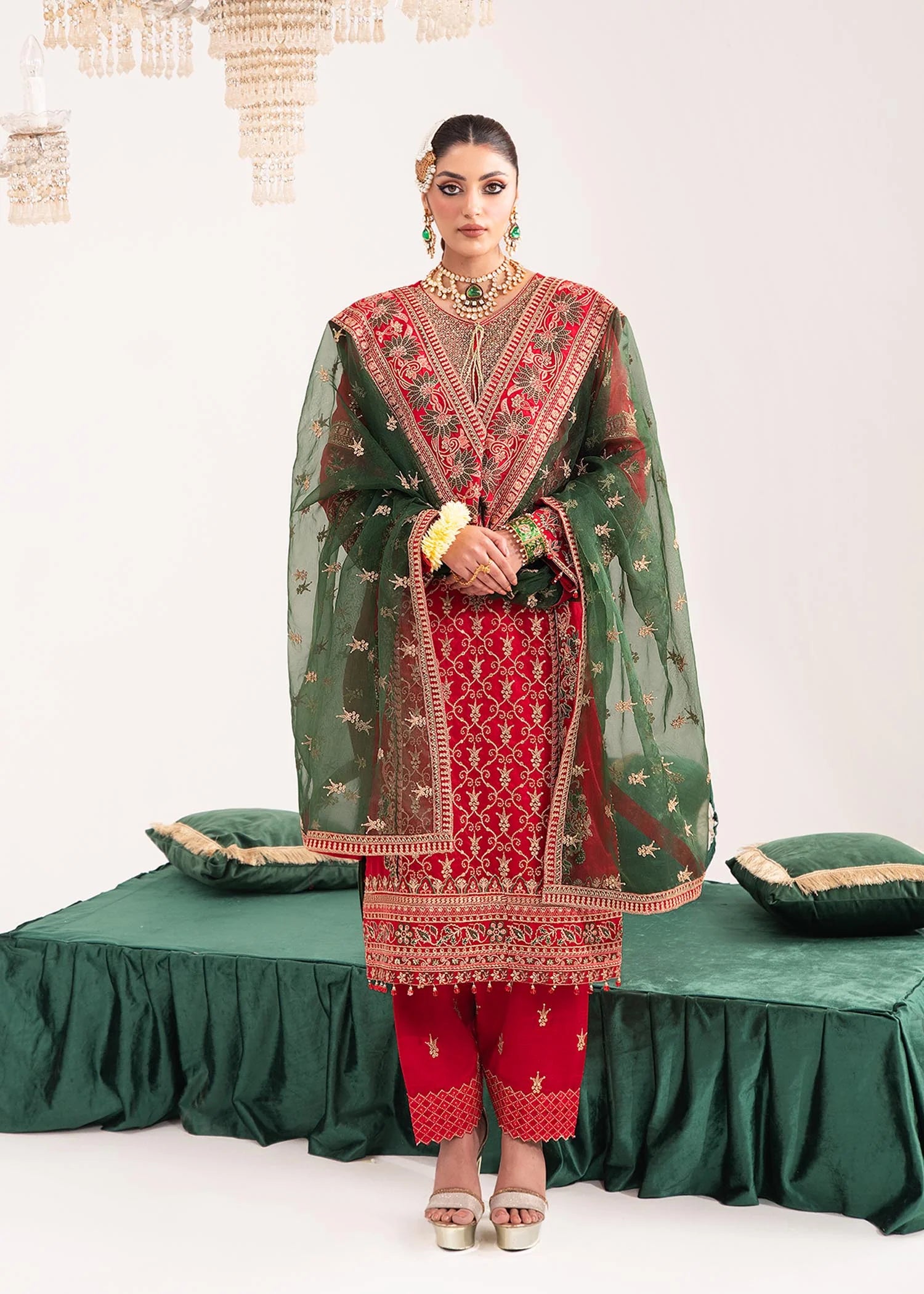 DUR-E-SHAHWAR ORGANZA EMBROIDERED 4 PCs