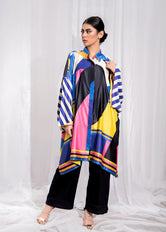 Latest western dresses in fashion Abstract Printed Stitched 2PCs by Buraq Store featuring bold prints, trend‑forward design, and vibrant colors.
