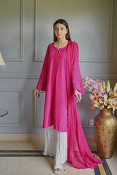 Flora Embroidered Raw Silk Pret 3Pcs