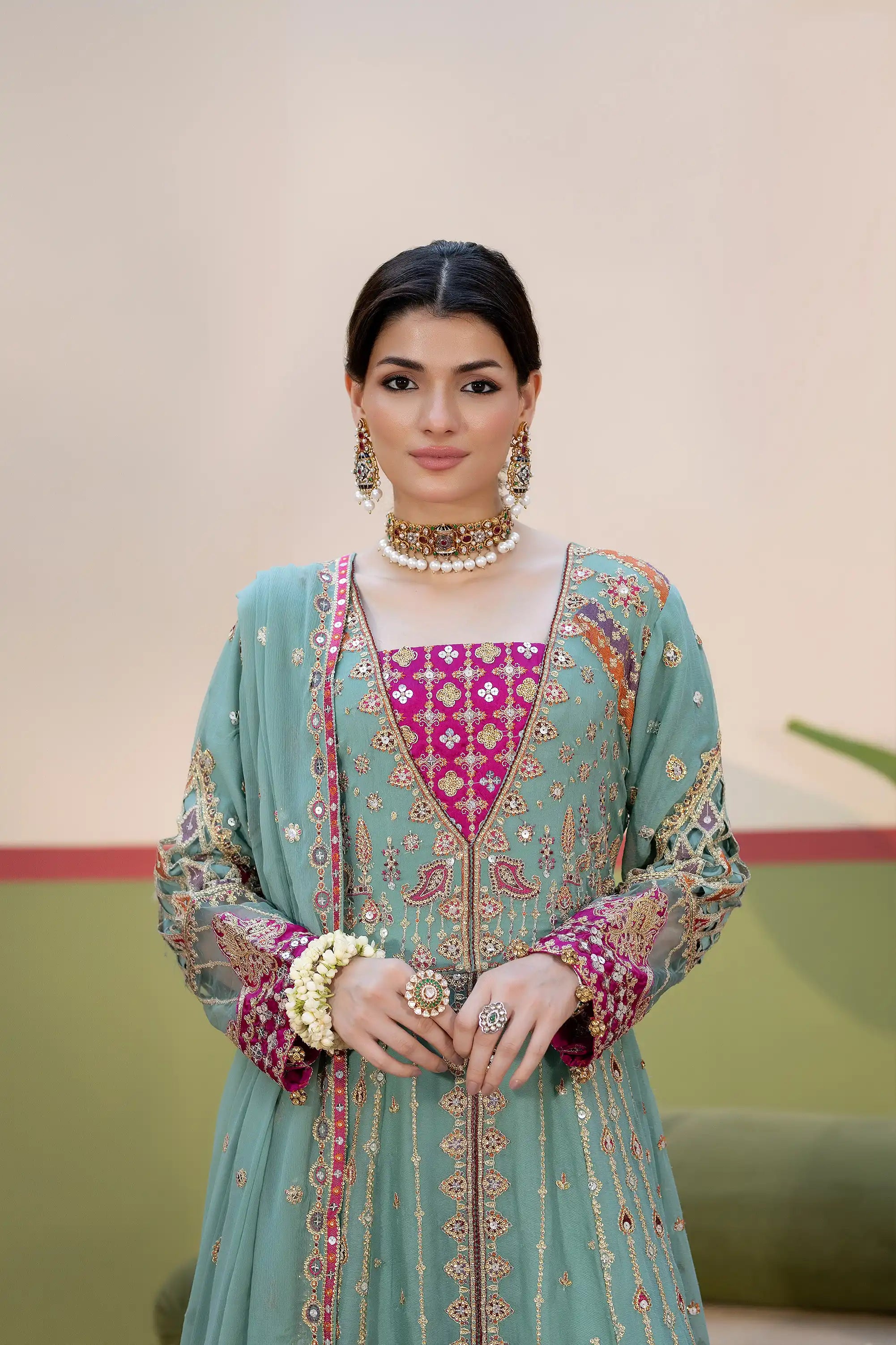 Bannu Embroidered Chiffon Pret 4Pcs