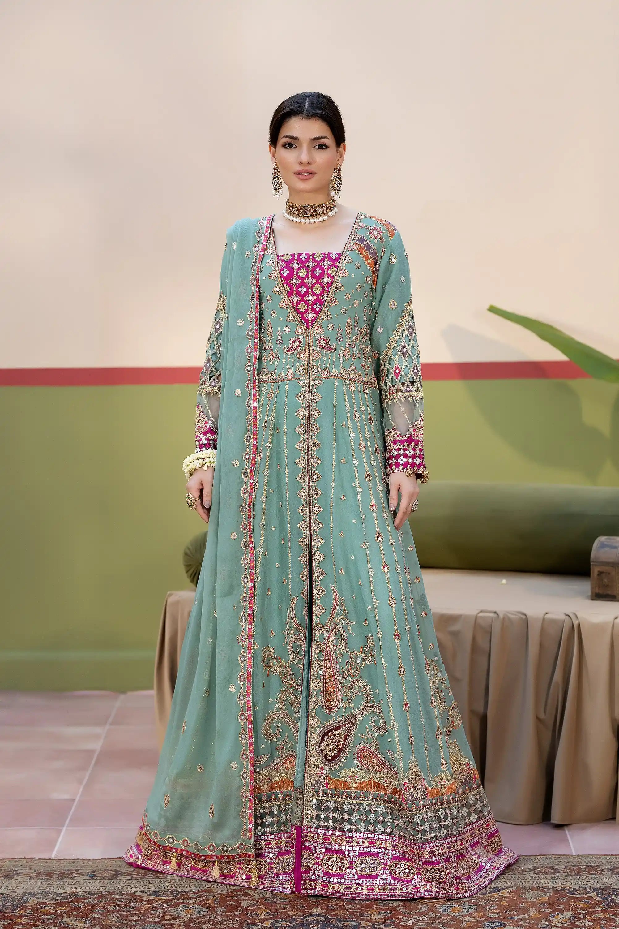 Bannu Embroidered Chiffon Pret 4Pcs