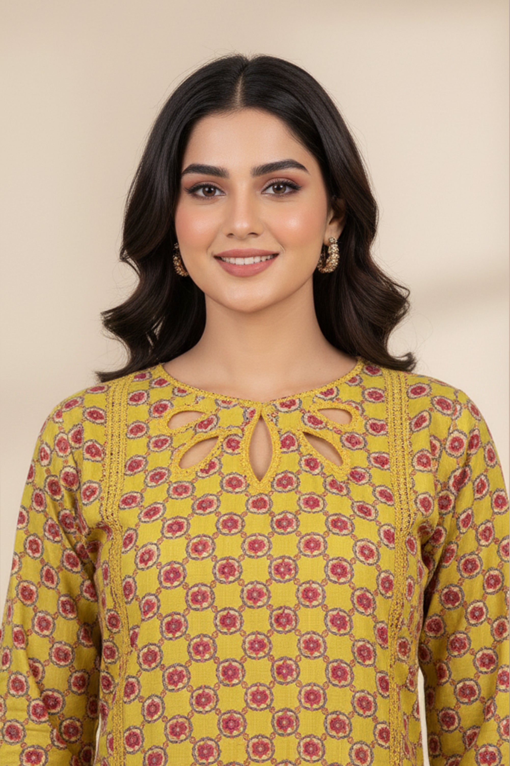 Mustard Lawn Co Ord Set 2Pcs