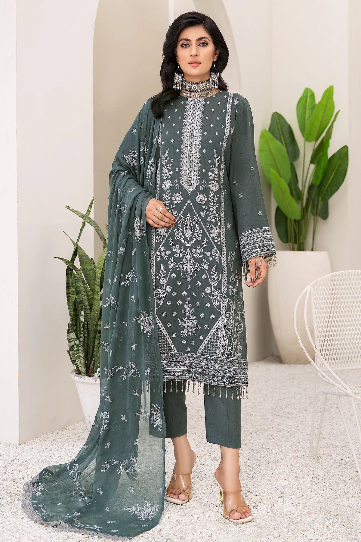 M-15 KARANDI EMBROIDERED UNSTITCHED 3 PCs