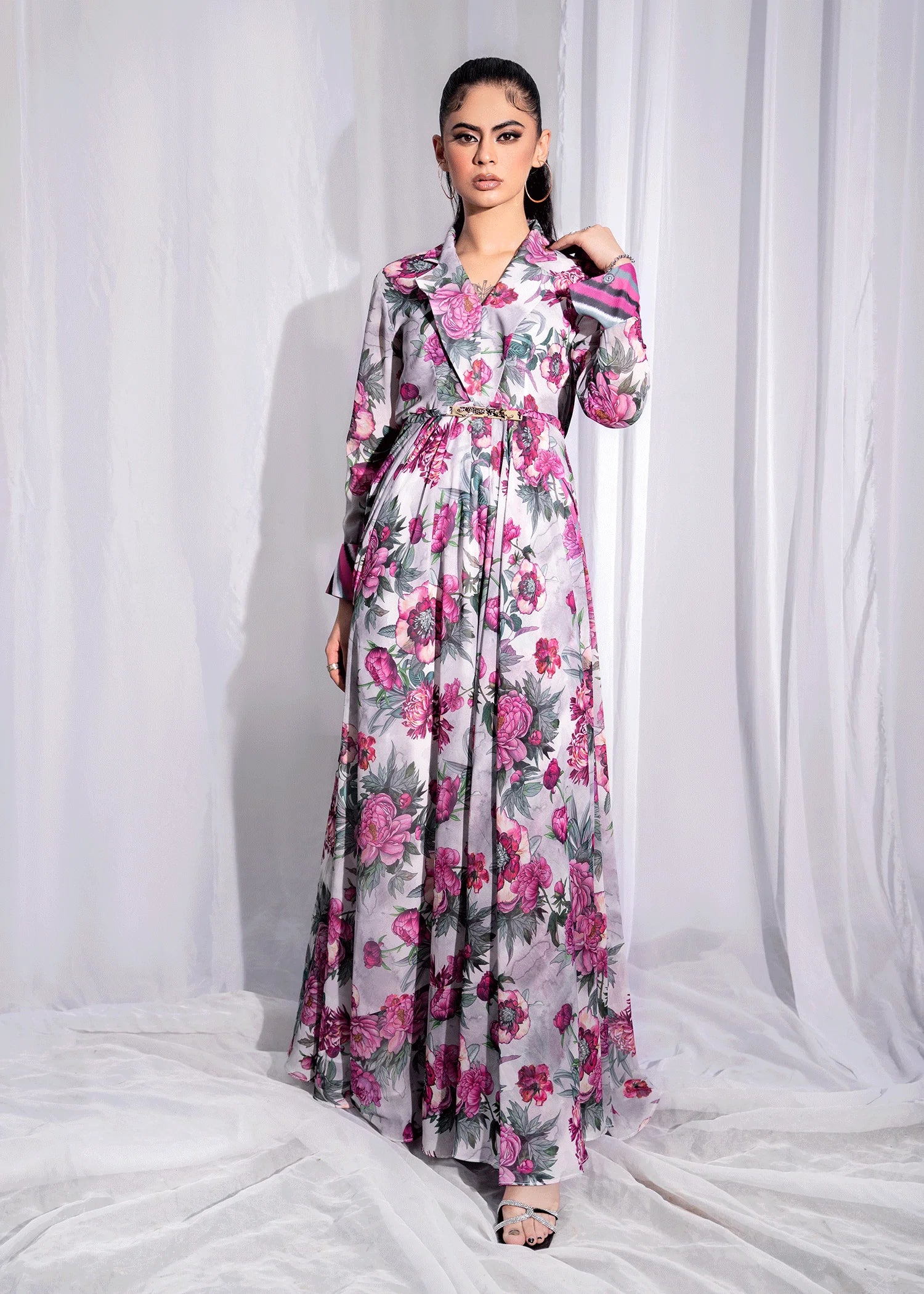 Floral Flared Gown 1PCs