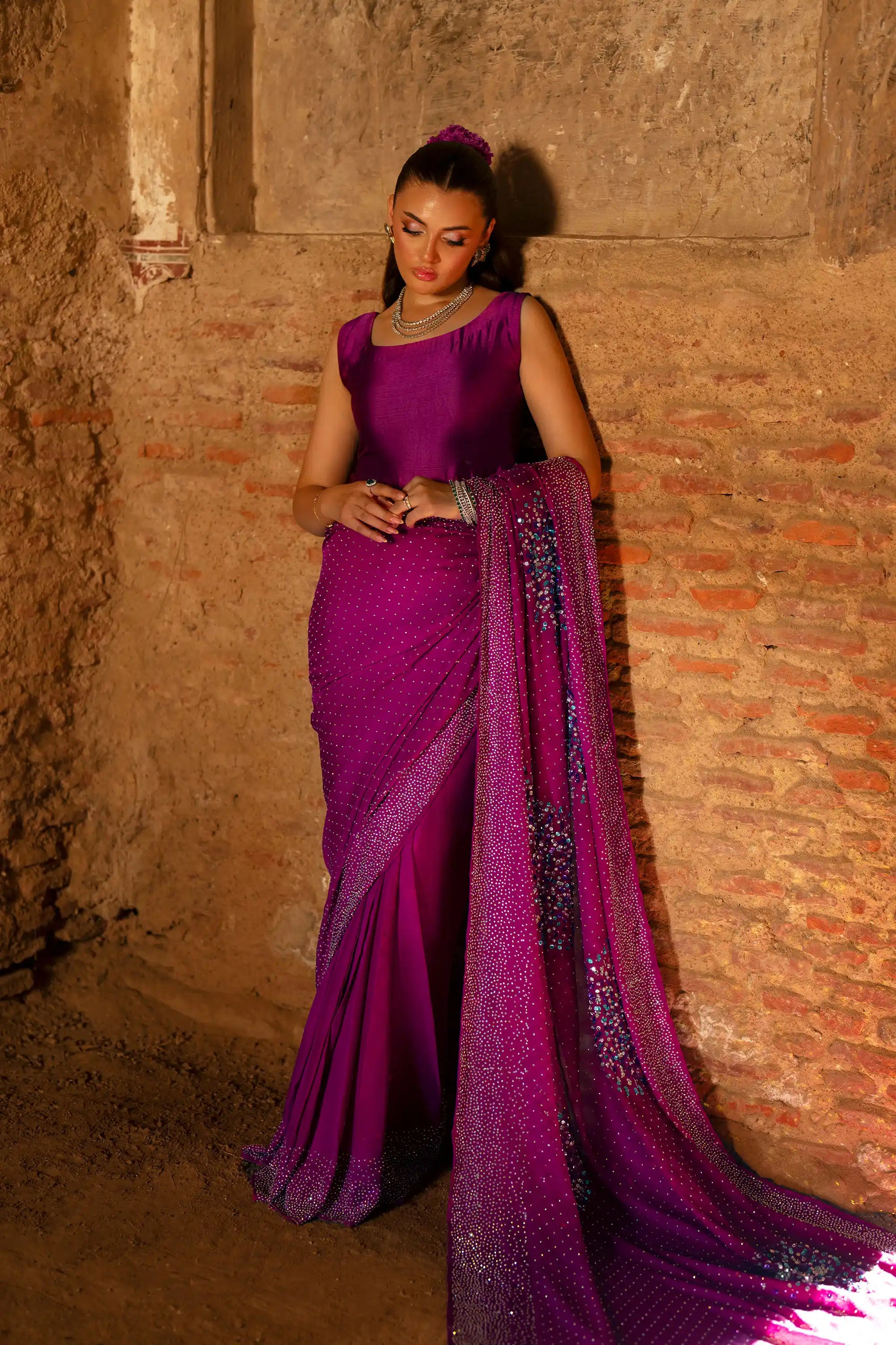 SF-259 Pure Silk 2Pcs Saree