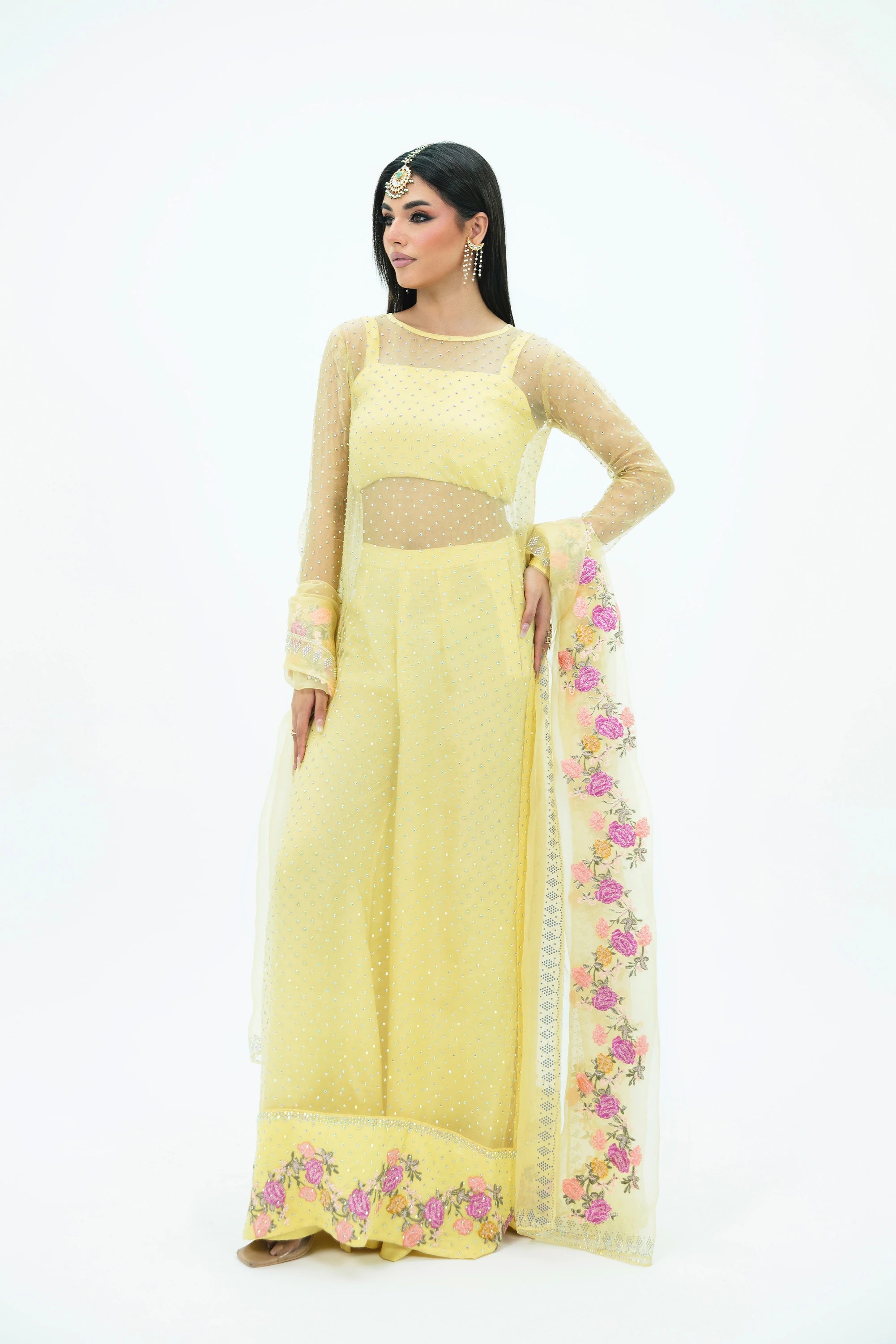 SF-258 Embroidered Organza 4Pcs