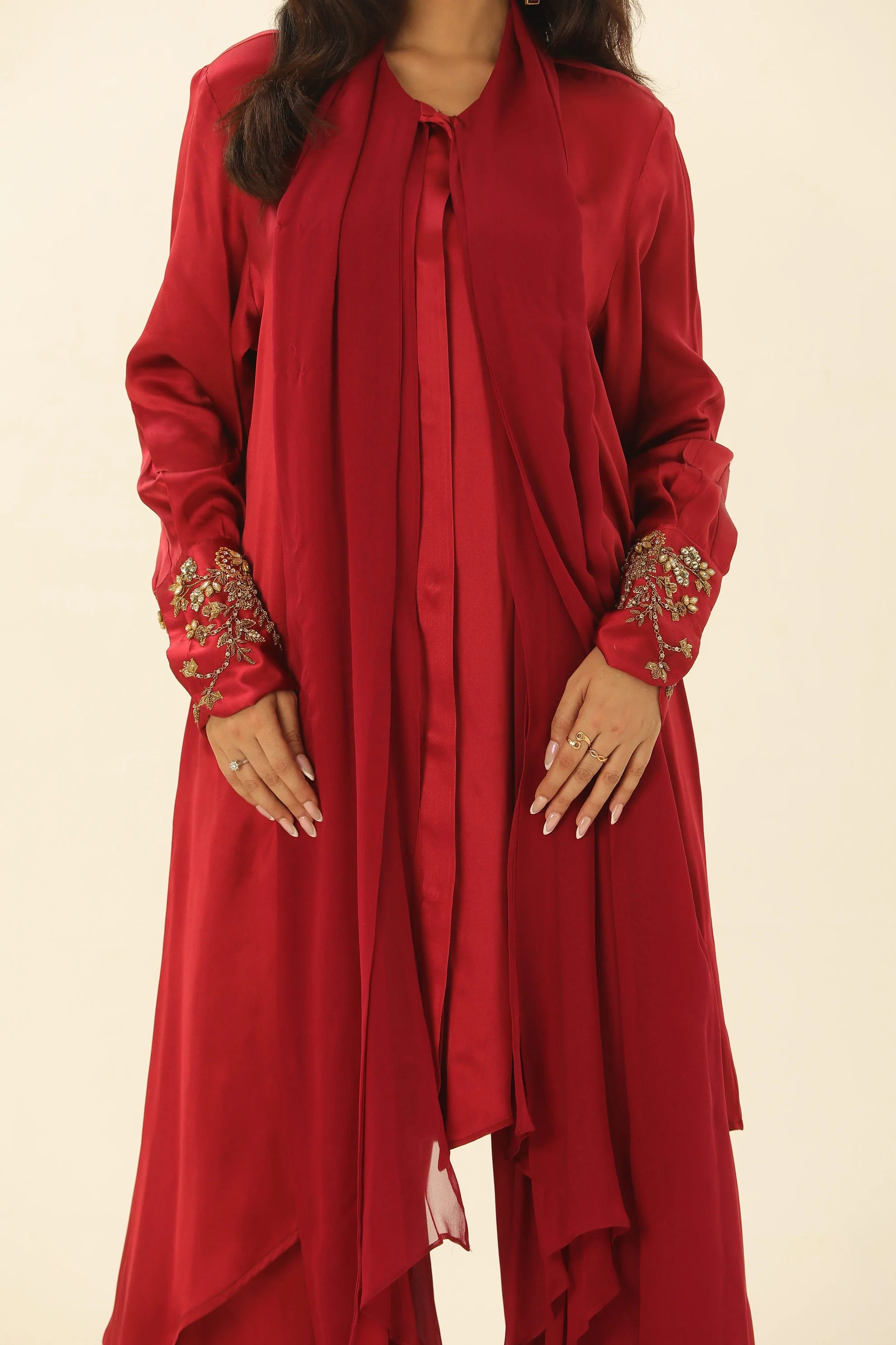 Gul-e-Lala - Red Chiffon Dress 2 PCs