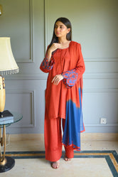 Blossom Embroidered Raw Silk Pret 3Pcs