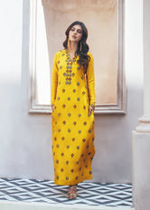 Printed Mustard Yellow Long Shirt 1 PC