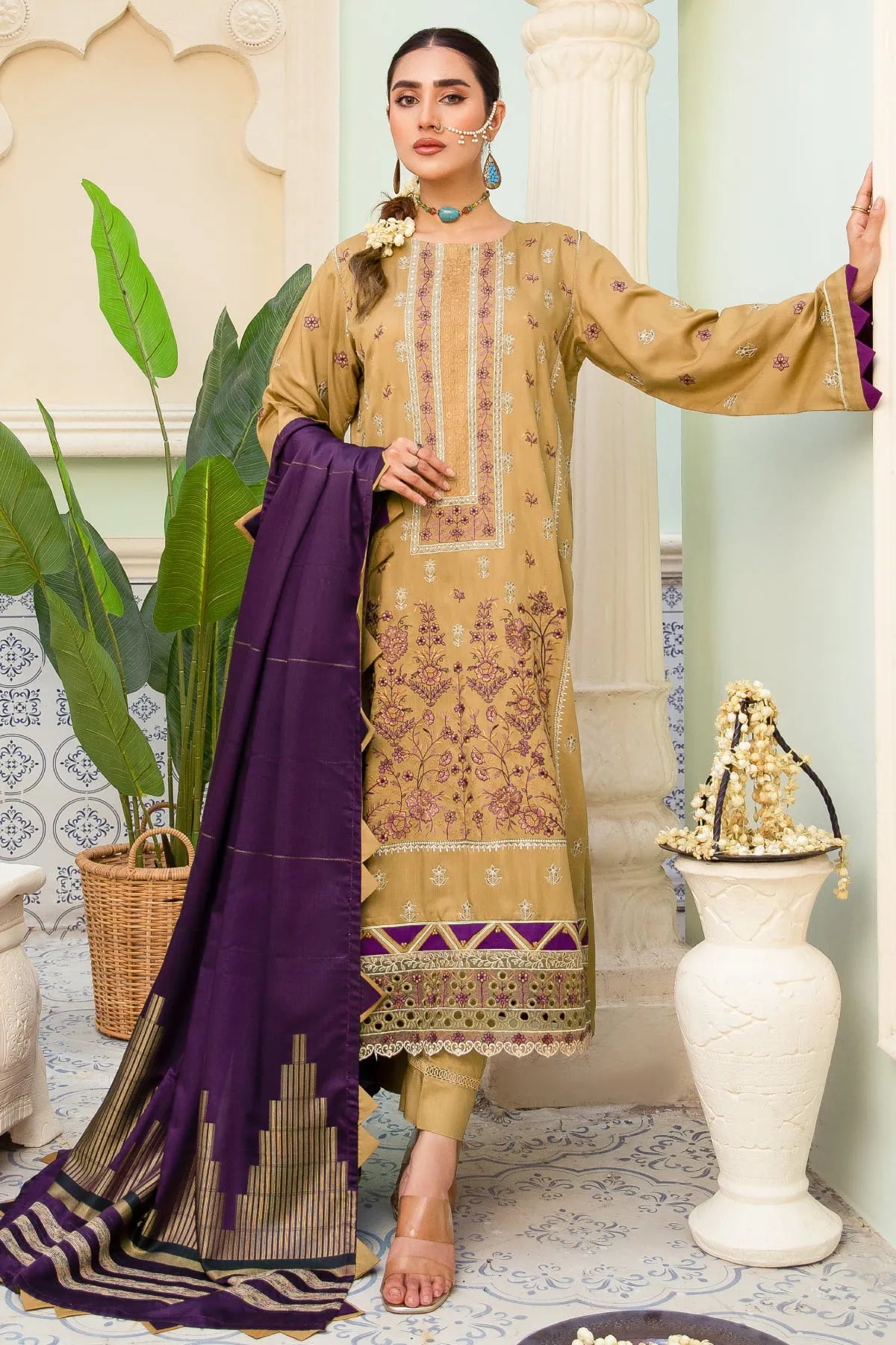 I-15 EMBROIDERED VISCOSE UNSTITCHED 3 PCs