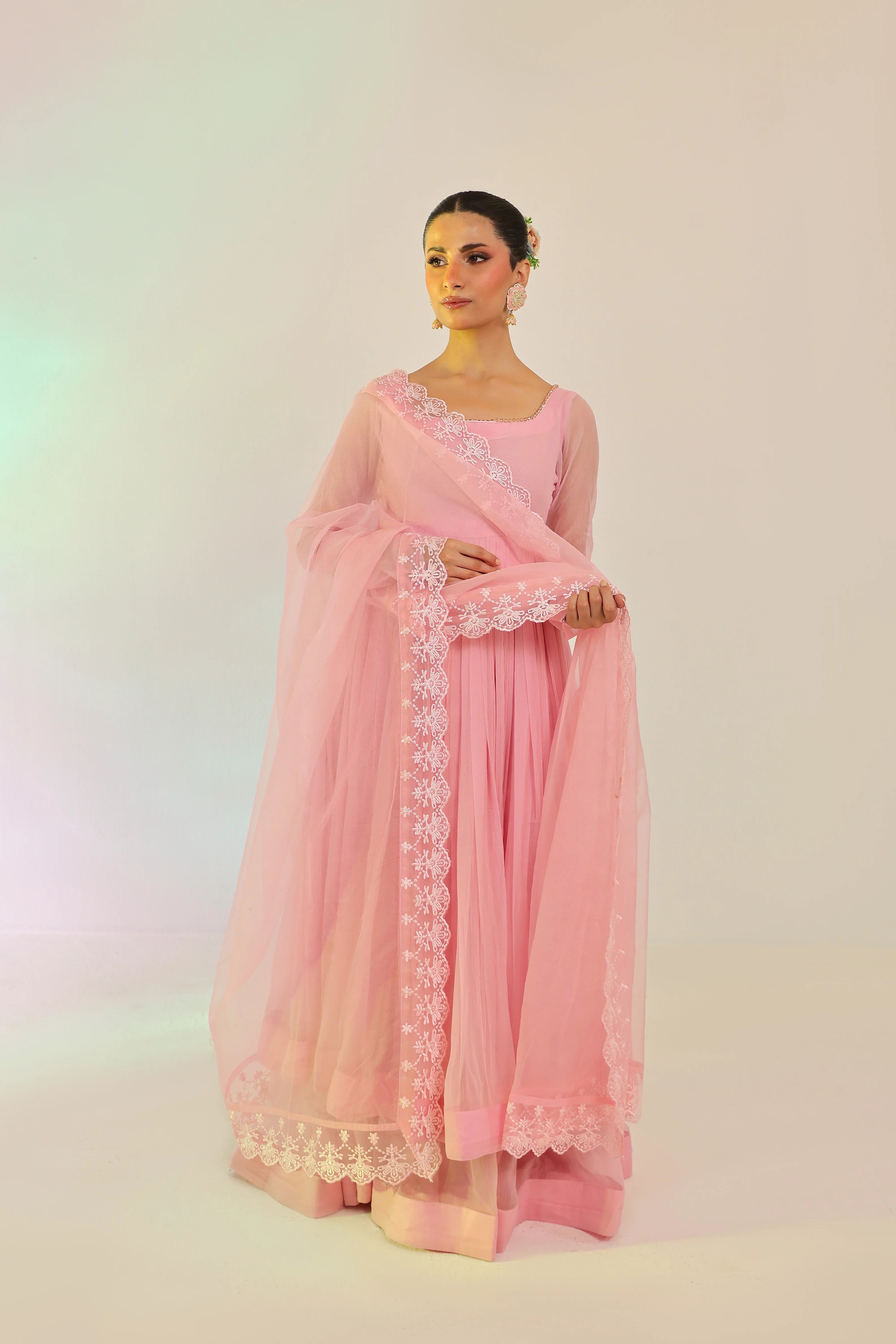 Pink Tier Crinkle Chiffon Maxi 2Pcs