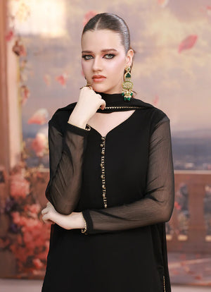 Buraqstore chiffon pret Mystic Dusk on model, classy women’s dress