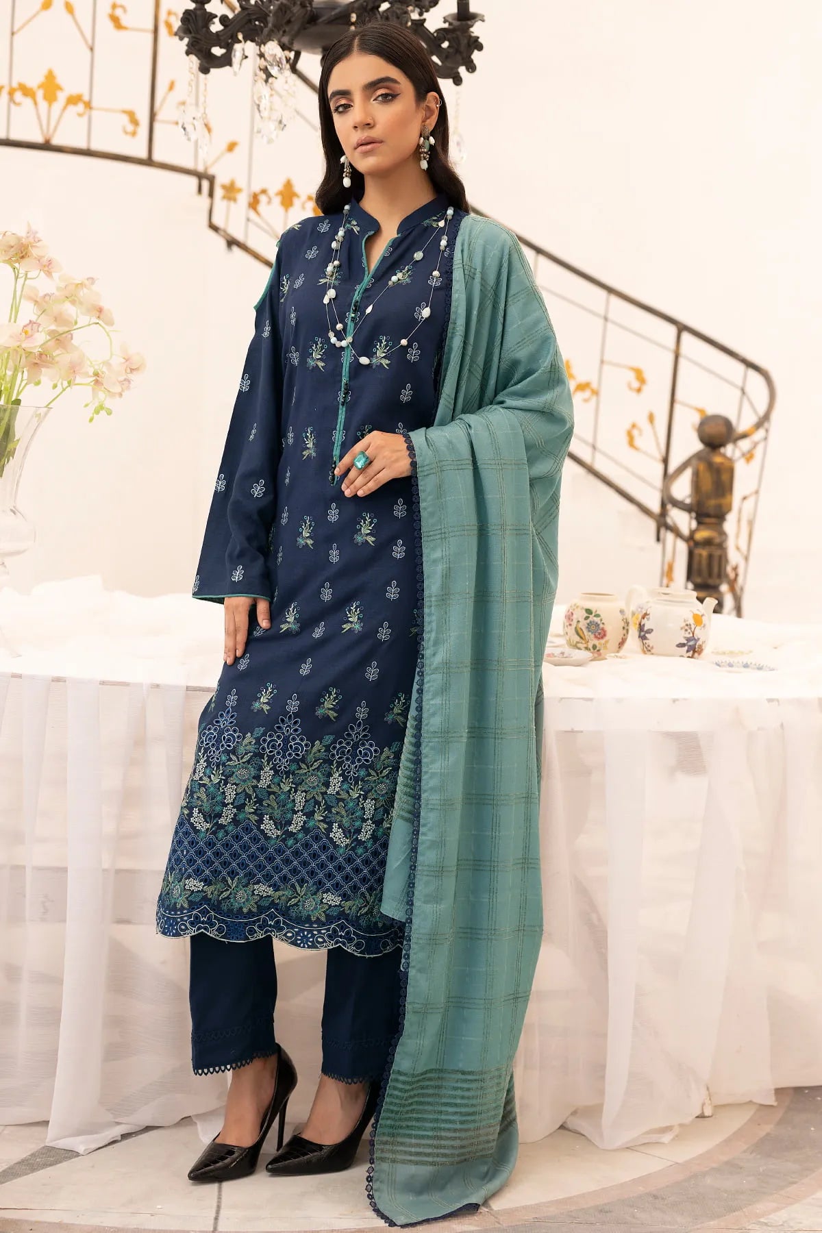 SA-06 EMBROIDERED DHANAK UNSTITCHED 3 PCs