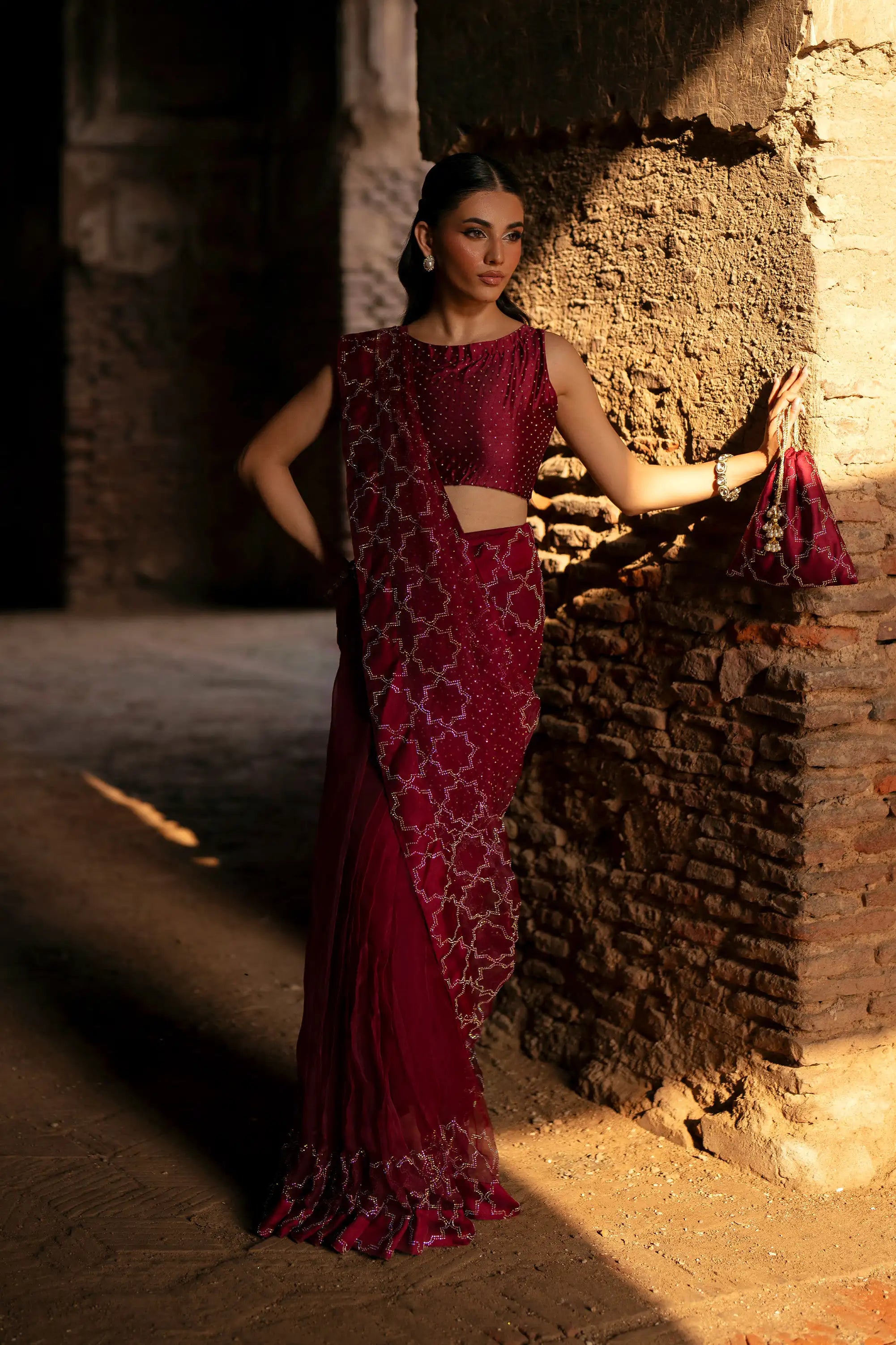 SF-260 Organza 2Pcs Saree