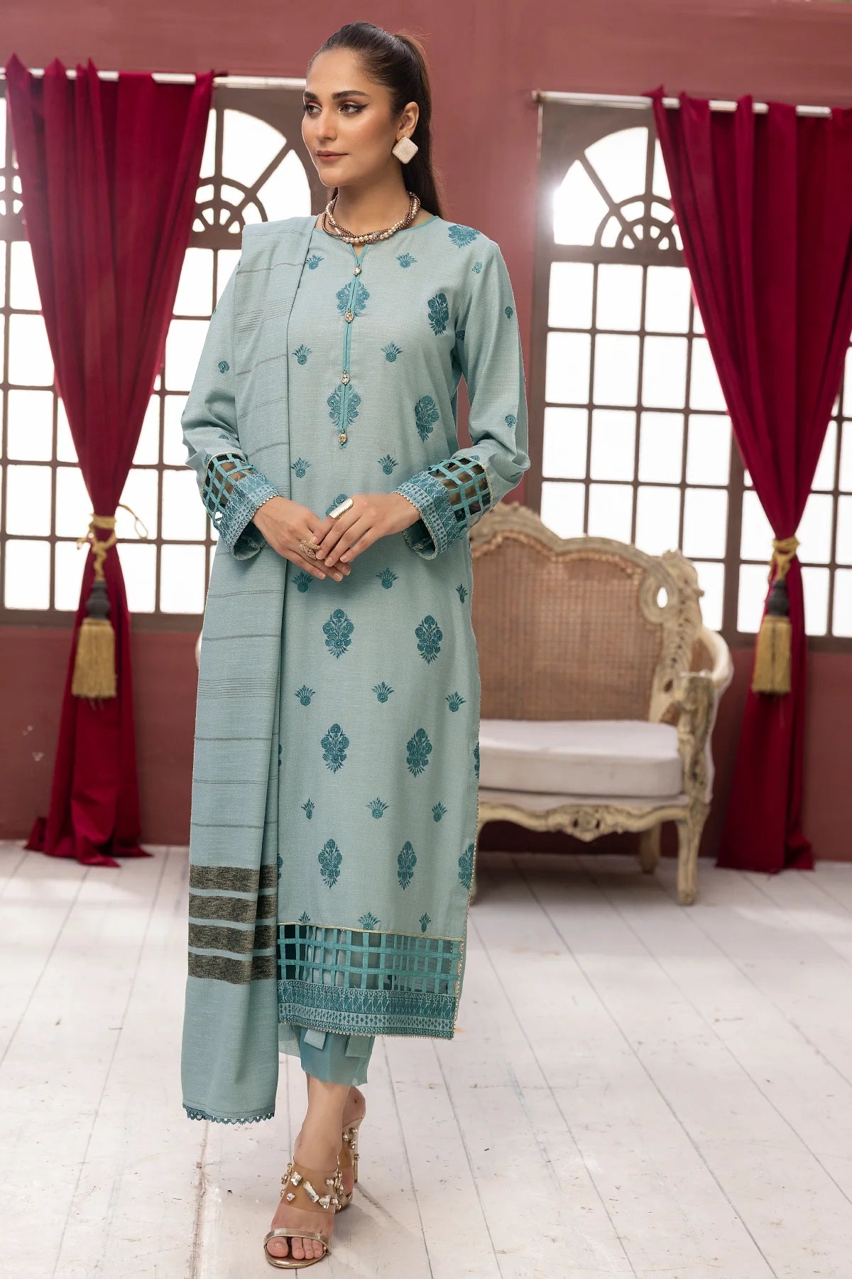 DL-17 DHANAK EMBROIDERED UNSTITCHED 3 PCs