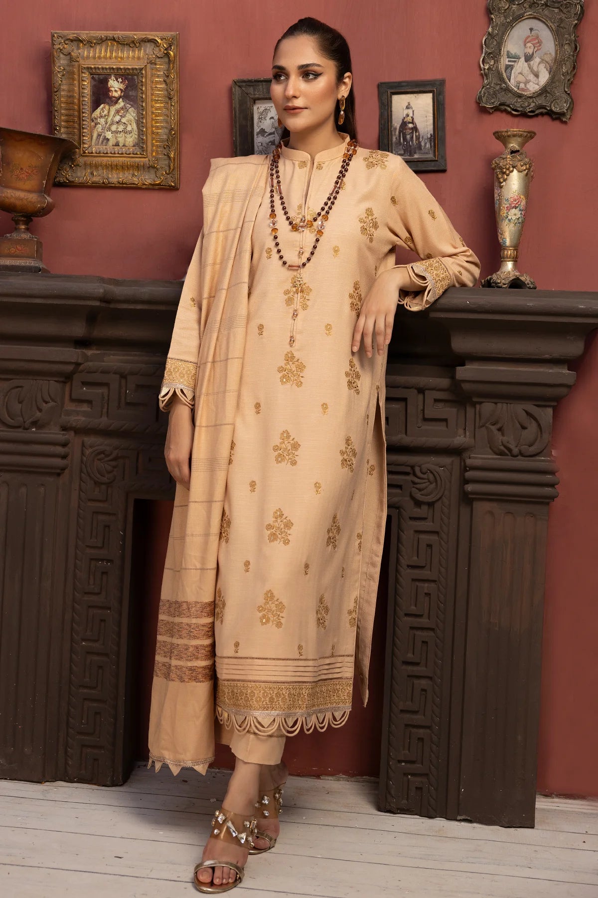 DL-21 DHANAK EMBROIDERED UNSTITCHED 3 PCs