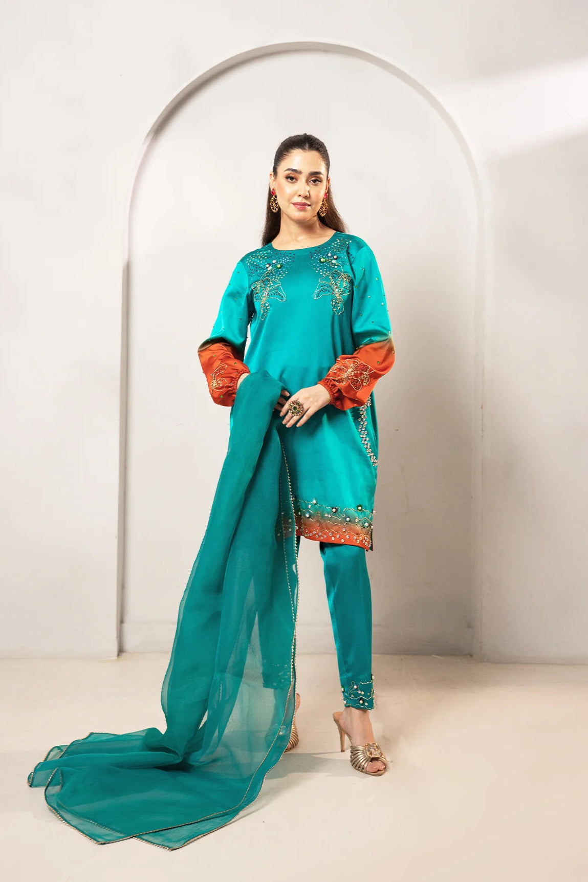 Nawal Embroidered SIlk Pret 3Pcs