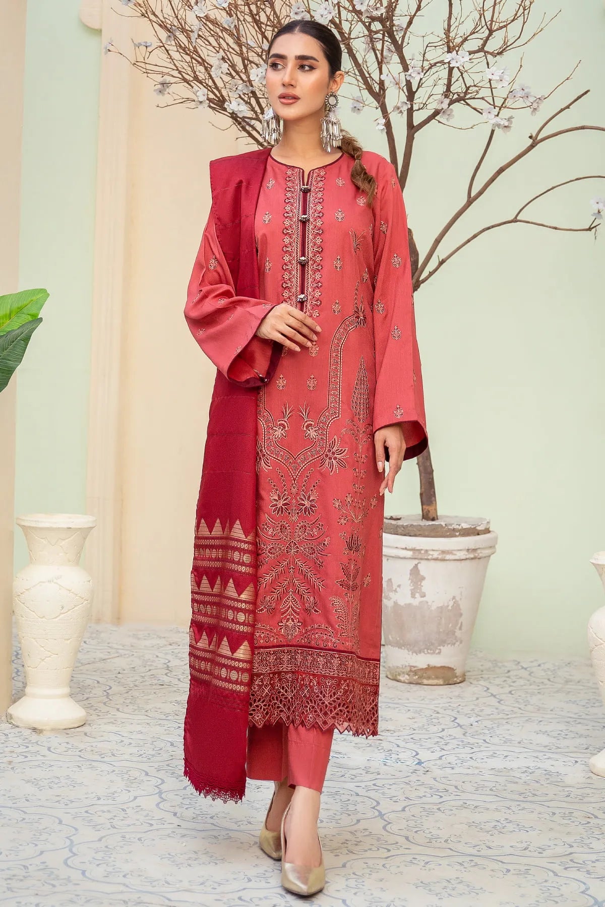 I-18 EMBROIDERED VISCOSE UNSTITCHED 3 PCs