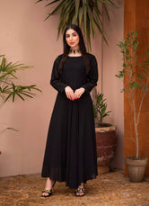 Western dresses for ladies Black Rock Stitched 1 PC by Buraq Store with modern silhouette, chic streetwear influence, and tailored fit.

