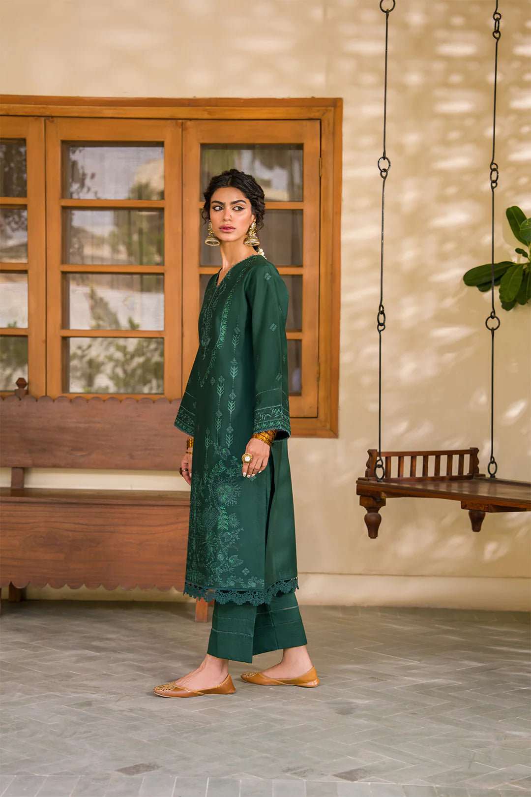 Dark Green - NV15D06 Lawn Pret 2 PCs