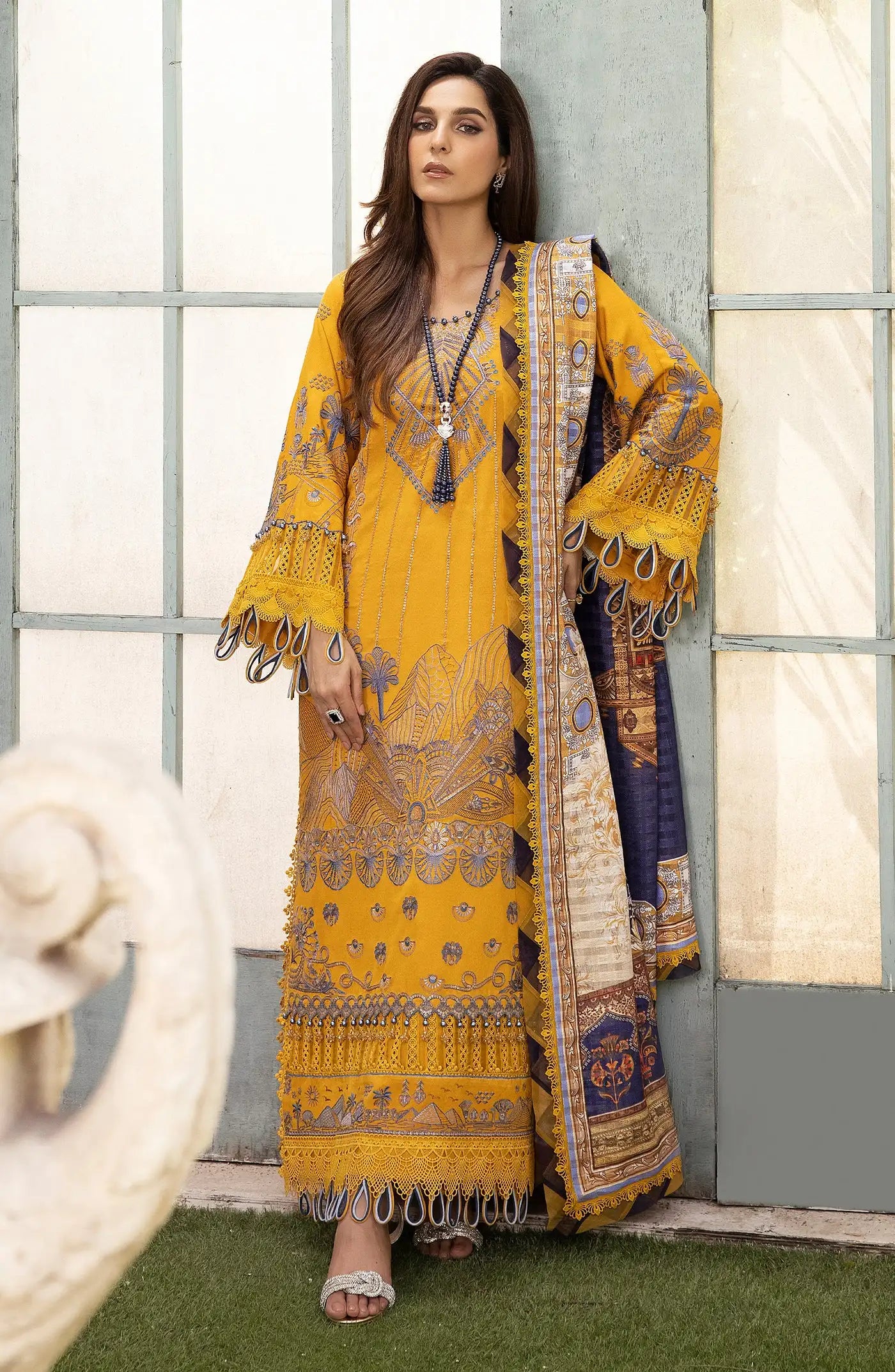 BuraqStore karandi suit fabric for ladies, highlighting rich texture, soft hand feel, and classic winter appeal